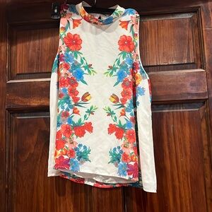 Cream floral blouse